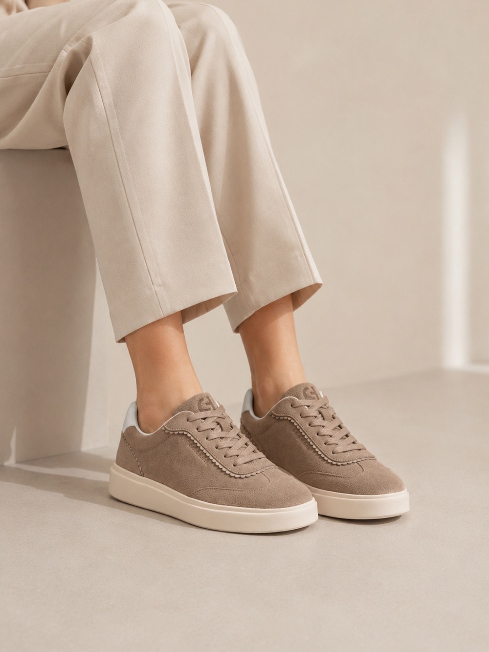Cole Haan Grand Crosscourt Arlowe Sneakers Irish Coffee Suede Women’s Size 8.5B